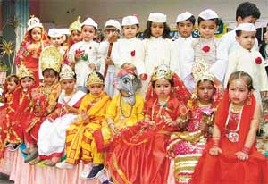 Students of St Xavier School celebrate Divali and Childrens Day on Wednesday. 