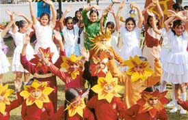 Students of Golden Bells Public School celebrate Divali