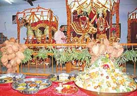 A view of the Govardhan temple in Sector 12, Panchkula, on Saturday