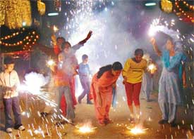 City residents get swayed with the festive spirit as they celebrate Divali on Friday night