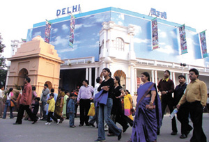 A view outside of Delhi pavilion at the India International Trade Fair 2004 in the Capital on Monday. 