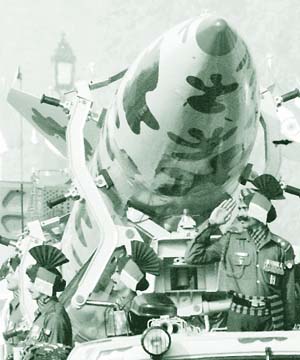 The Prithvi missile on a transporter 