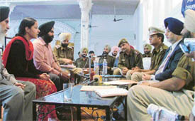 A view of the police-public meeting held at Aggarwal Palace in Ludhiana on Monday