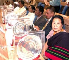 Recipients of the NCDC Cooperative Excellence Award-2004 at Vigyan Bhavan  in New Delhi on Tuesday. 