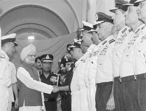 Prime Minister Manmohan Singh at the recent Combined Commanders conference in New Delhi