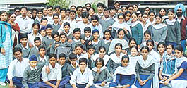 Students of Government Senior Secondary School, Mani Majra town, during their visit to The Tribune office in Chandigarh on Wednesday. 