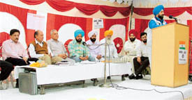 Members of the National Federation of Telecom Employees at the executive board meeting in Ludhiana on Wednesday