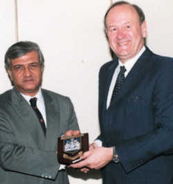 Police Commissioner Dr K. K. Paul with Sir John Stevens, Commissioner of London Metropolitan Police, in the Capital