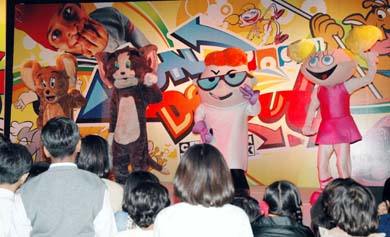 City children have fun with toon characters in Hardys World on Wednesday
