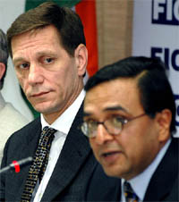 Y. K. Modi, president of Ficci, attends a special address by A.D. Zhukov, Deputy Prime Minister of Russia, in New Delhi