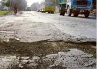 Condition of roads in a southern sector of Chandigarh. 