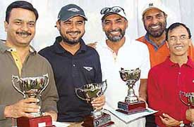 Winners in the Central Revenue Invitational Golf Tournament at Chandigarh Golf Club on Friday. 