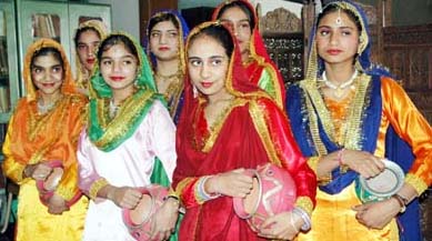 Students of Ramgarhia Girls College at a cultural programme organised at Desh Seva Divas function in Ludhiana