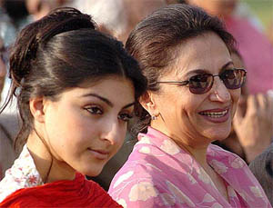 Veteran Bollywood actress and Film Censor Board chairperson Sharmila Tagore with her daughter Soha Ali
