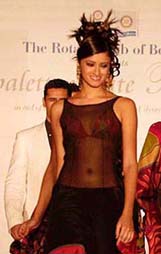 A model walks the ramp for a Satya Paul Apparao Galleries fund raising fashion show to help the Mumbai zoo at on Friday evening in Mumbai.