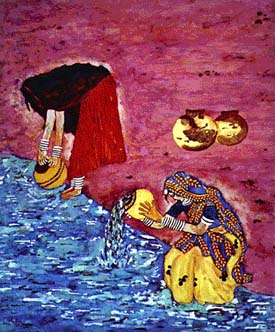 Practice of using rock pigments for paintings had originated in India.