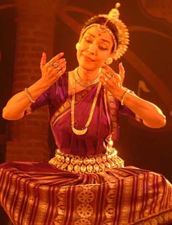 Madhavi Mudgal performs Odissi dance at Khalsa College, Amritsar, on Sunday.