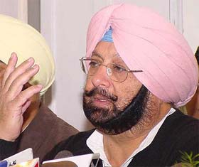 Chief Minister of Punjab Amarinder Singh at a press conference on the occasion of Punjab Day at Kapurthala House in New Delhi