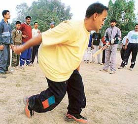 A cricket team of special children practice at Dev Samaj School, Sector 21, Chandigarh