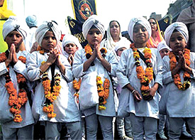 The Nagar Kirtan procession on the occasion of Martyrdom Day of Guru Teg Bahadur in the Capital on Tuesday