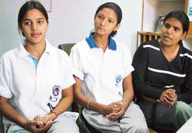 Rimpy, Reena and Gagan of the Government College for Girls, Sector 11, Chandigarh, who won the all-India inter-university archery title