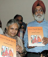Delhi Chief Minister Sheila Dikshit along with former Chief Election Commissioner M.S. Gill, releasing a book on Guru Nanak Devji,  on the occasion of Gurpurb,  at her residence in the Capital on Friday.