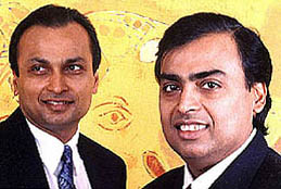 Ambani brothers Mukesh (right) and Anil