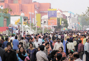 The scene on the last day of the trade fair at Pragati Maidan in the Capital on Saturday.