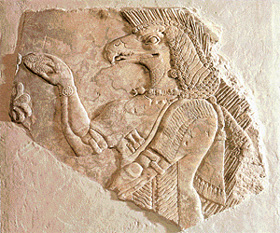 Winged figure from Calah, Iraq, 9th century BC. The Denver Art Museum