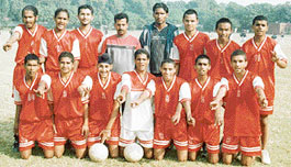 Football team of Sanjay Public School, Sector 44-B, Chandigarh, which won the UT Inter-School under-19 Boys Football Championship.