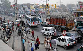 Traffic chaos is a common feature on Punjab roads