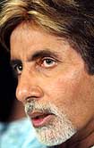 Bollywood star Amitabh Bachchan during the shooting of his new film, Waqt, in Mumbai on Monday.