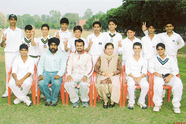The winning cricket team of St Johns High School, Sector 26, which beat DAV Senior Secondary School, Sector 8, Chandigah.