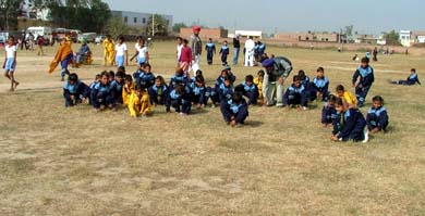Participants were made to prepare the ground for competition at Government Senior Secondary School for Girls at Gill village, near here, on Tuesday