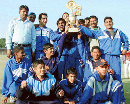 Students of Government Institute for Mentally Challenged Children, Sector 32, Chandigarh, after they won the North Zone Cricket Tournament on Friday.
