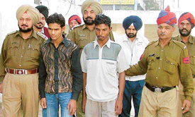 Gaurav and Anwar in police custody in Ludhiana on Friday