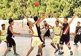Cagers of St Stephens School, Sector 45, and hosts Tender Heart School, Sector 33, at the ICSE Inter-School Basketball meet in Sector 33, Chandigarh
