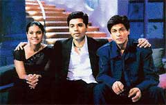 Karan with Kajol & Shah Rukh 