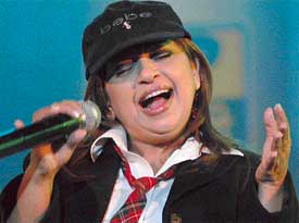 Pop singer Anamika performs at the Leisure Valley, Sector 10, Chandigarh, on Sunday