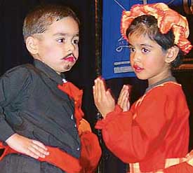 Tiny tots of St Stephens Preparatory School perform at the annual day function at Tagore Theatre in Chandigarh on Sunday