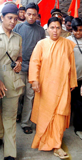 Uma Bharti at Chennai railway station on Tuesday.
