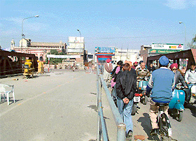The two-week long closure of the bridge has disrupted the smooth flow of traffic in the city