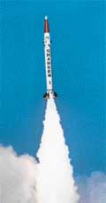 Pakistans medium-range nuclear-capable Hatf-IV Shaheen-I missile takes off from an undisclosed location towards the pre-target point on Wednesday. 
