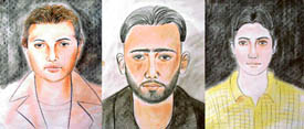Sketches of jeep theft suspects released by the police in Ludhiana on Wednesday.