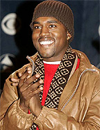 Rapper Kanye West who has received 10 nominations at the 47th annual Grammy Awards