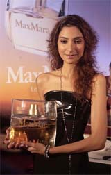 Fashion house Max Mara launches a new perfume in Mumbai on Thursday during the ongoing Italian food and fashion festival. 