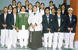 The cricket team of Sacred Heart Senior Secondary School
