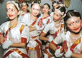 Students of Ajit Karam Singh International Public School, Sector 41, Chandigarh, perform at their annual function on Saturday.