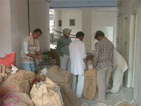 Officials of the District Transport Office in Bathinda handle official records