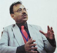 Shaukat Ali talks to mediapersons in Ambala 